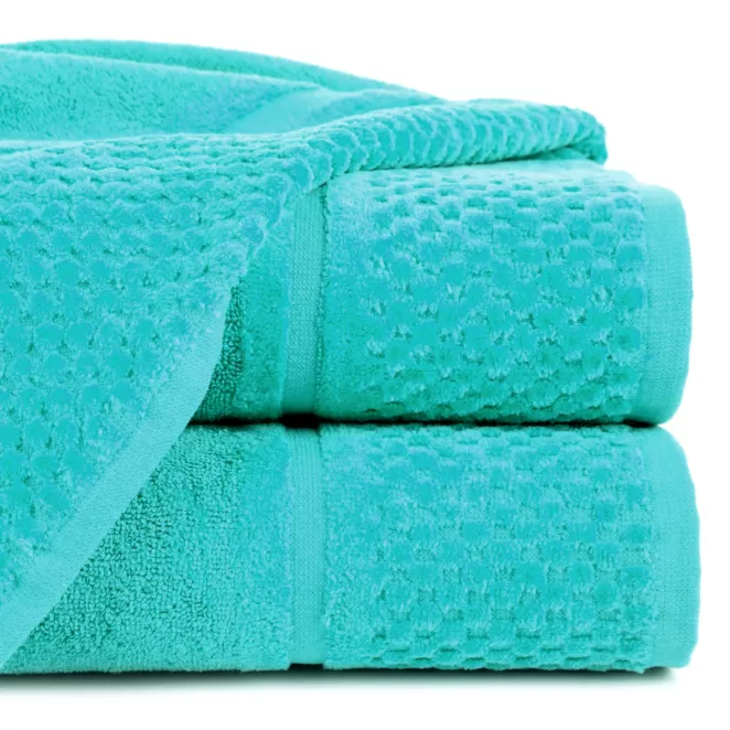 Ręcznik kąpielowy 70x140 cm bawełniany kolor turkusowy z efektowną bordiurą 550 g/m2 IBIZA