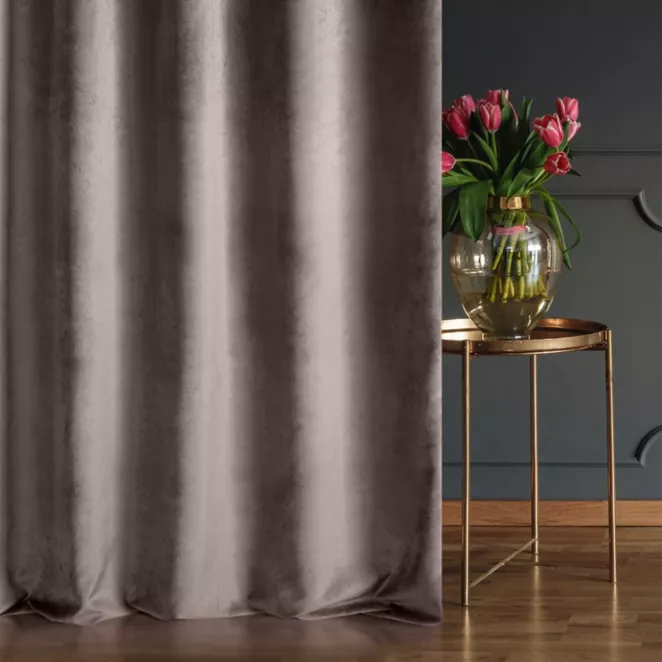 Tkanina zasłonowa gruby, miękki welwet o matowym wykończeniu z kolekcji Eva Minge  z kolekcji Pierre Cardin