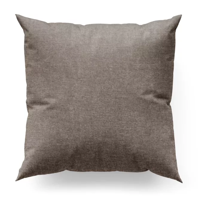 Poszewka szyta ciemnobeżowa z tkaniny szenilowej z efektem melanżu