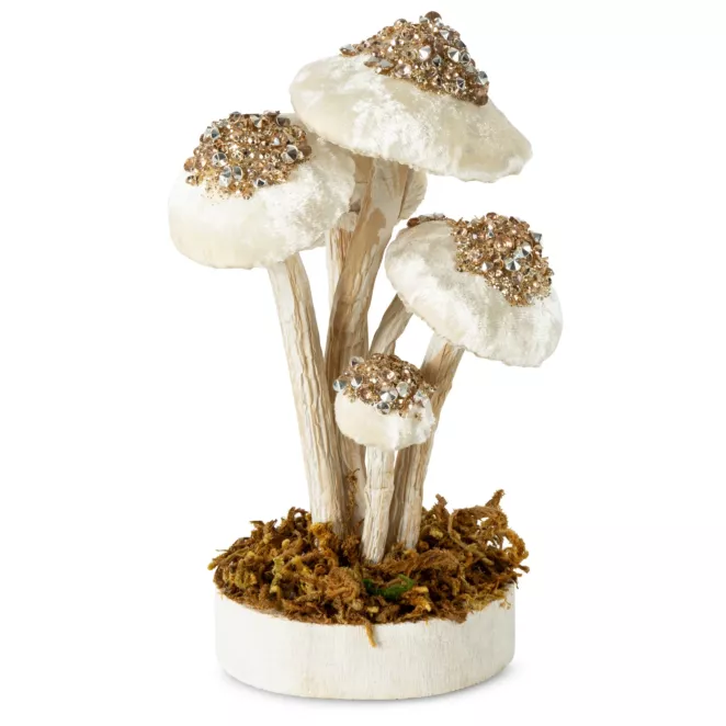 Figurka dekoracyjna świąteczna GRZYBKI z błyszczącymi kryształkami
