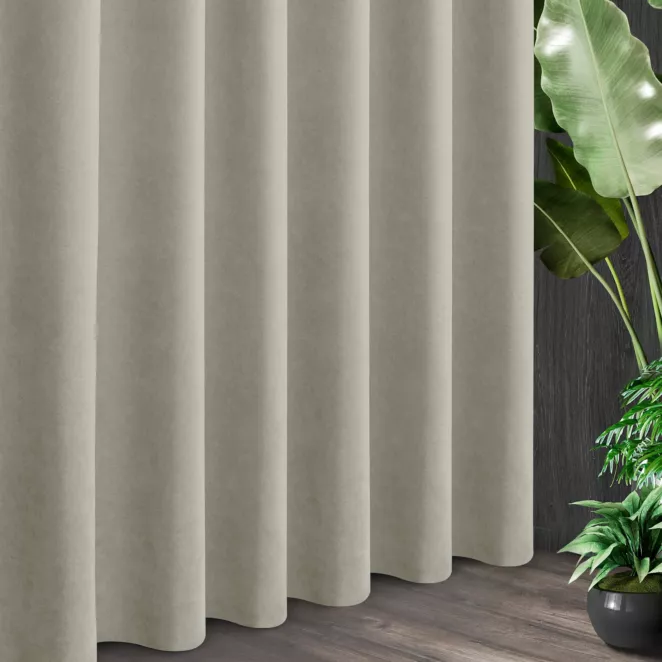 Tkanina zasłonowa o miękkim zamszowym chwycie ze strukturalnym wzorem