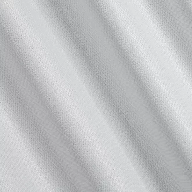 L95/1 Zasłona szyta na taśmie 5 cm biała z tkaniny o grubym splocie przetykanej błyszczącą nicią