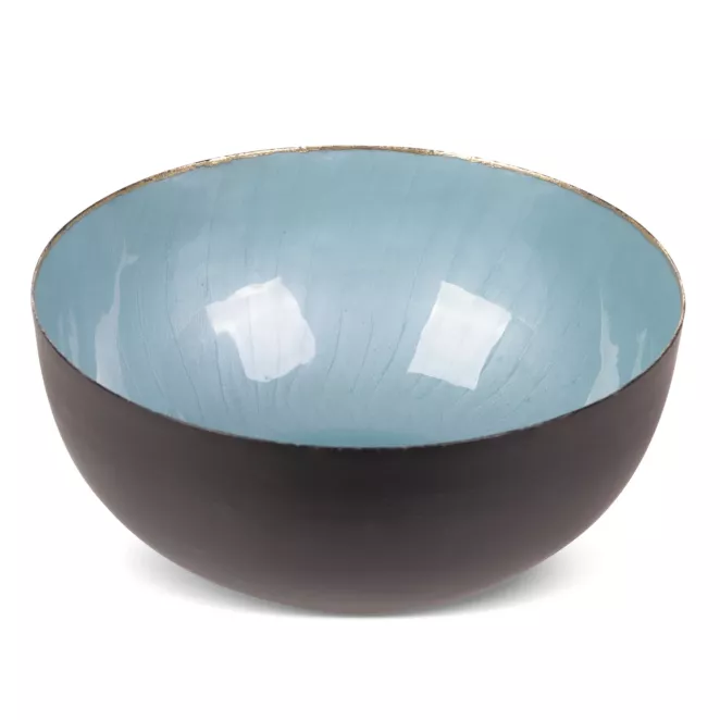 Metalowa misa DORA z turkusowym wnętrzem