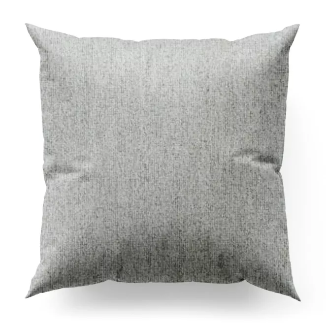 Poszewka szyta szara z tkaniny typu bukla z efektem melanżu