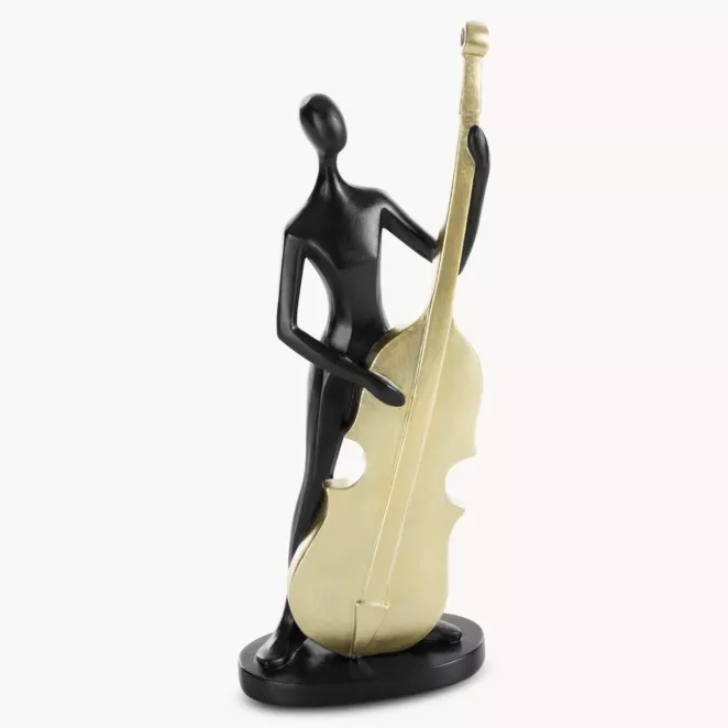 Figurka dekoracyjna mężczyzny z kontrabasem