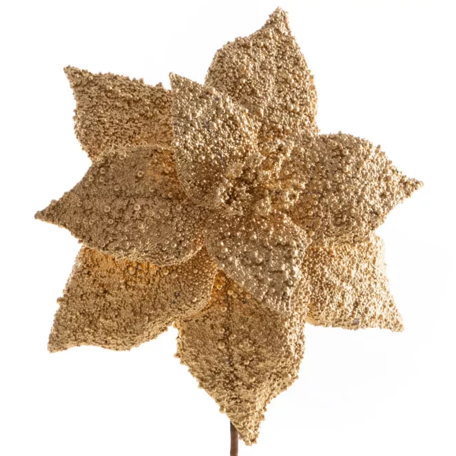 Świąteczny kwiat dekoracyjny z drobnych kuleczek i cyrkonii