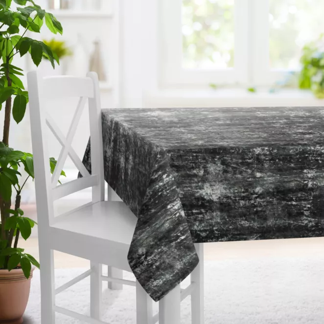 Obrus szyty popielaty z grubej, eleganckiej tkaniny welwetowej z efektem cieniowania