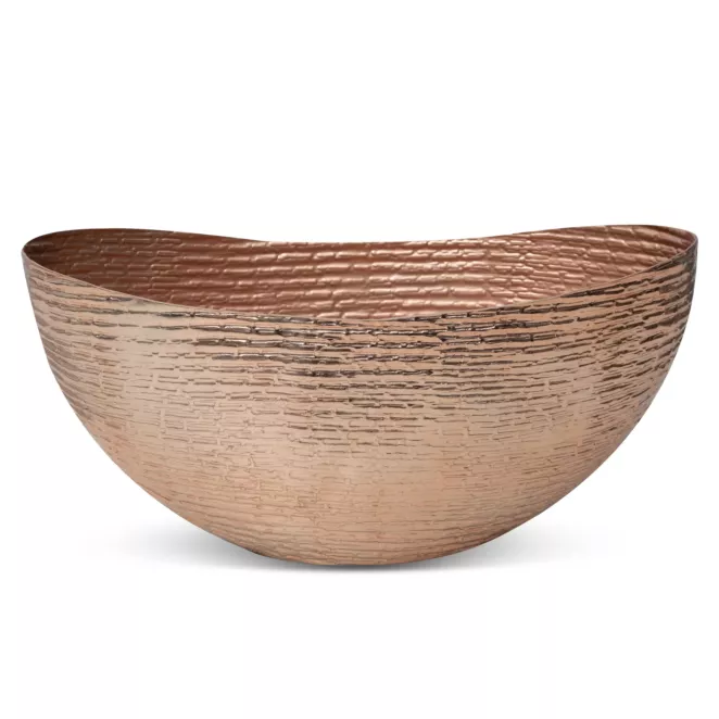 Metalowa misa PARI 1 w prążki miedziana