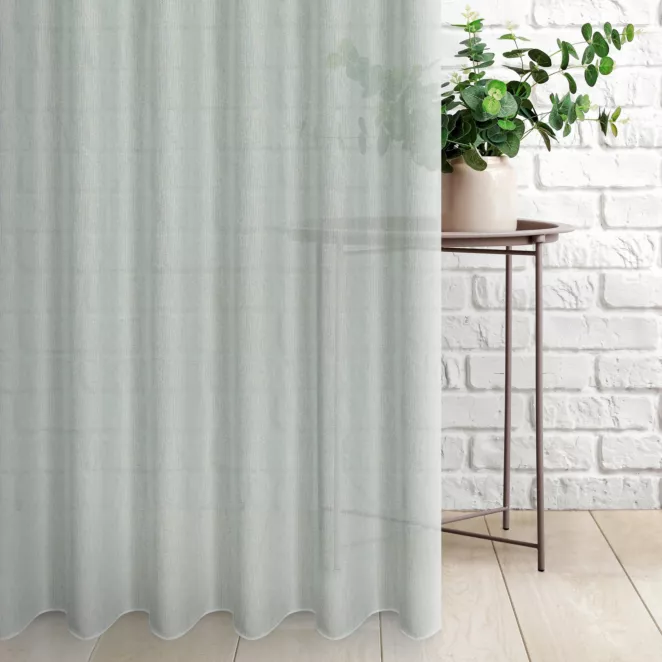 Tkanina firanowa, gęsto tkana siatka, matowa, w stylu eko, wykończona obciążnikiem