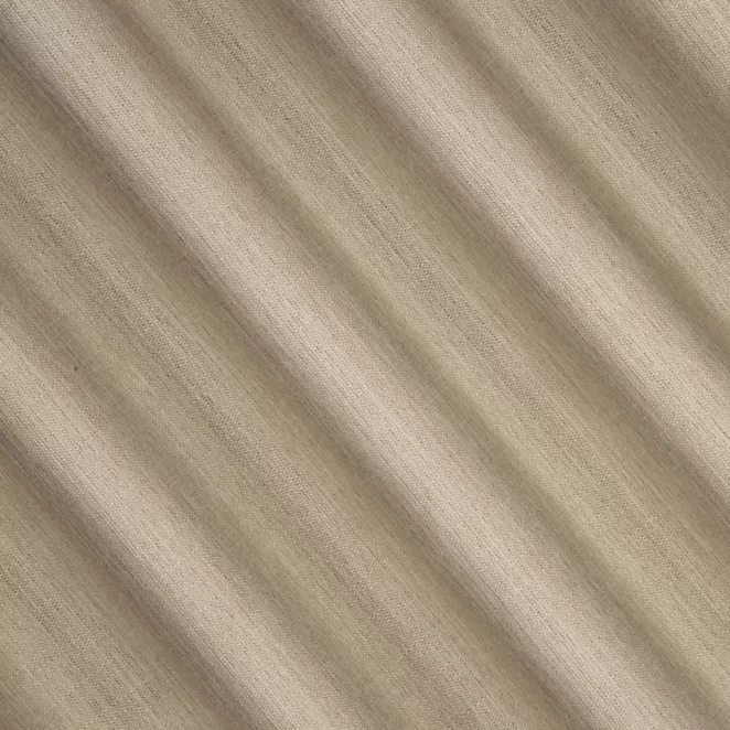 L179/6 Zasłona szyta na taśmie 5 cm beżowo brązowa z tkaniny o wyraźnym splocie z efektem melanżu