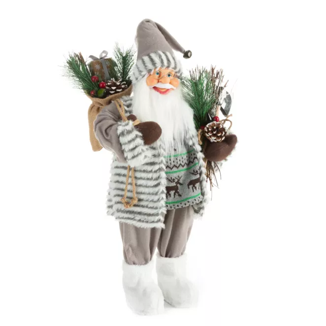 MIKOŁAJ - figurka świąteczna z pełnym workiem prezentów