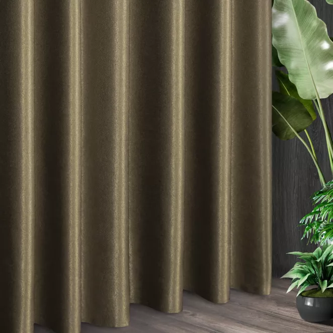 Tkanina zasłonowa błyszcząca, zdobiona drobnym strukturalnym wzorem