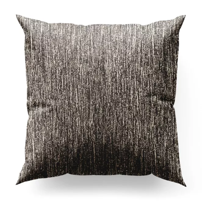 Poszewka szyta brązowo beżowa z miękkiej tkaniny szenilowej z melanżowym wzorem