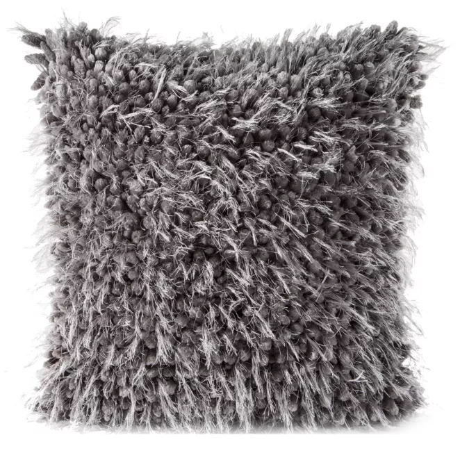 Poszewka na poduszkę 40x40 cm kolor grafitowy z puszystej tkaniny KORAL