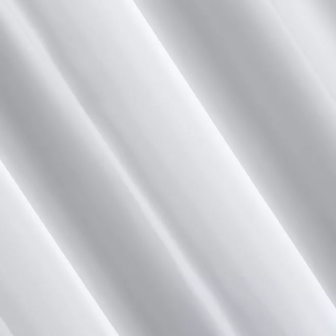 L75/6 Firana szyta na taśmie 5 cm RAMIRA biała z wysokogatunkowego niemieckiego woalu, wykończona obciążnikiem