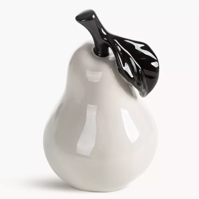 Figurka dekoracyjna kremowo, czarna gruszka 12x12x19 cm SIMON