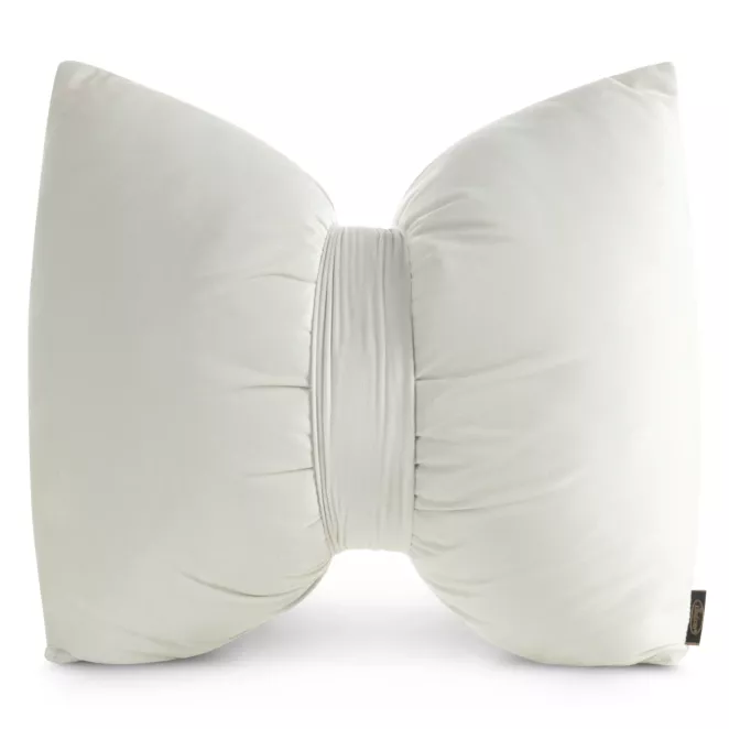 Poduszka 45x55 cm welwetowa kremowa w kształcie kokardy KOKARDA