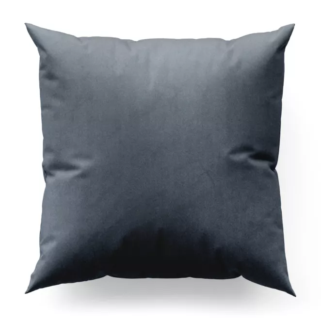 Poszewka szyta ciemnoniebieska z grubej, matowej tkaniny welwetowej o gramaturze 380g/m2