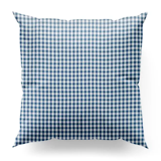 Poszewka na wymiar biało ciemnoniebieska z delikatnej tkaniny w kratkę