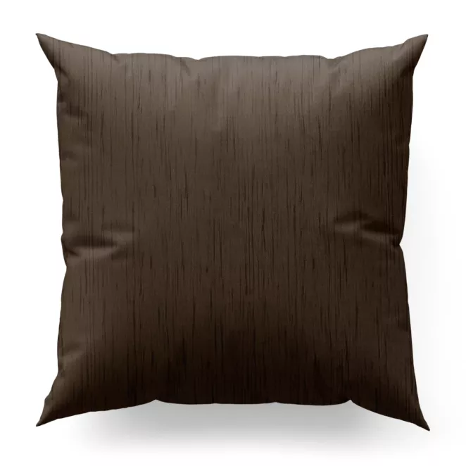 Poszewka szyta brązowa z tkaniny welwetowej w pionowe prążki, wykończona obciążnikiem