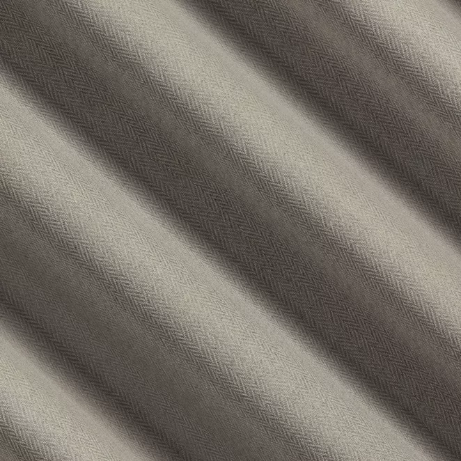 R232/5 Zasłona szyta na taśmie 5 cm popielata z tkaniny z jodełkowym wzorem geometrycznym