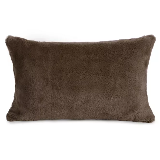 Poszewka na poduszkę 30x50 cm ciemnobrązowa z miękkiej futrzanej tkaniny NINA