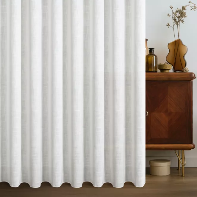 Zasłona szyta na przelotkach kremowa W STYLU EKOLOGICZNYM