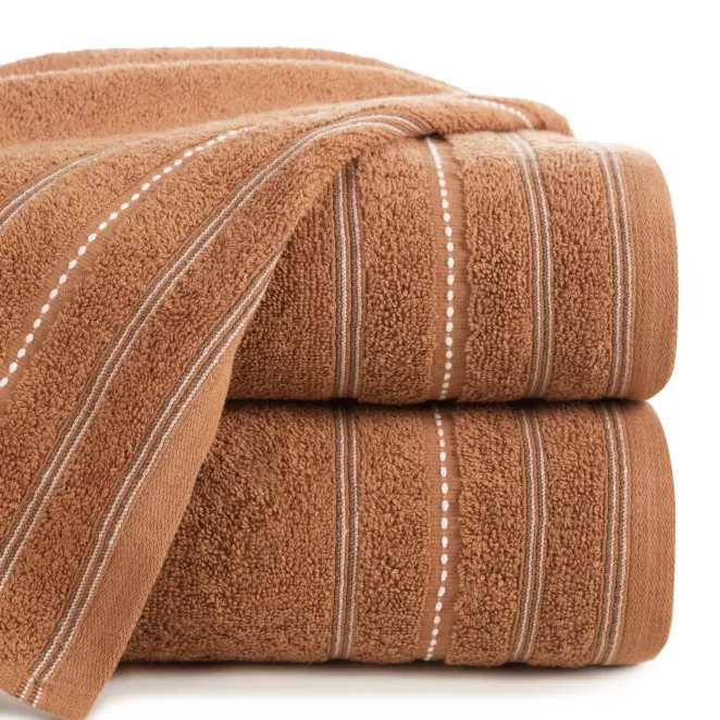 Ręcznik do rąk 30x50 cm bawełniany kolor miodowy w pasy 500 g/m2 VENTO