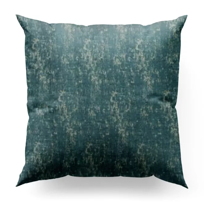 Poszewka szyta MALLORCA turkusowo złocista z miękkiej tkaniny szenilowej przetykanej błyszczącą nicią