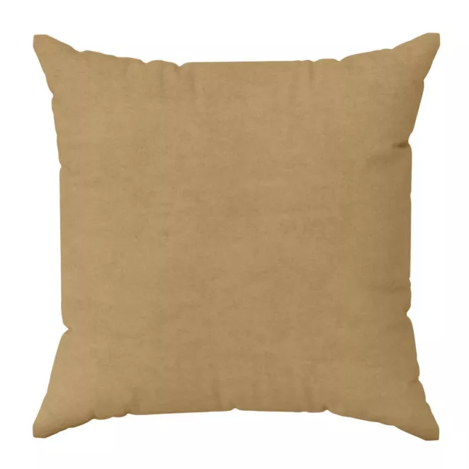 Poszewka szyta DORA - HIT ciemnobeżowa z miękkiej tkaniny o welurowej strukturze