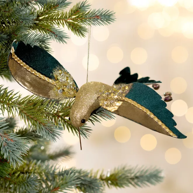 Figurka dekoracyjna świąteczna KOLIBEREK z lśniącymi akcentami