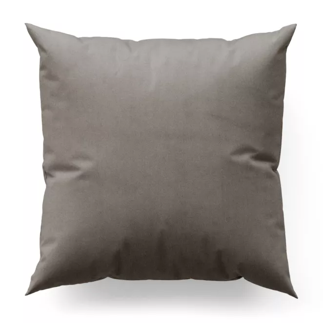 Poszewka szyta ciemnobeżowa z grubej, matowej tkaniny welwetowej o gramaturze 380g/m2