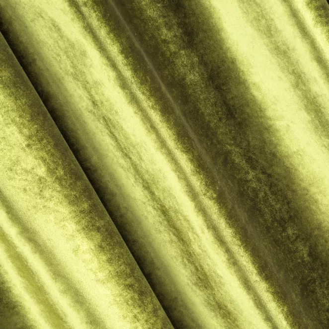 M147/21 Zasłona szyta na taśmie 5 cm SAFARI jasnozielona z miękkiej welwetowej tkaniny z połyskiem