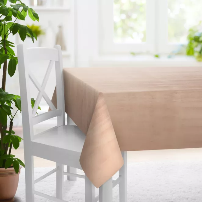 Obrus szyty koralowy z miękkiej tkaniny welwetowej