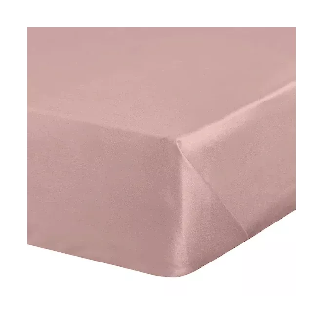 Prześcieradło bez gumki 160x210 cm z satyny bawełnianej kolor pudrowy róż 125 g/m2 DINA Diva Line