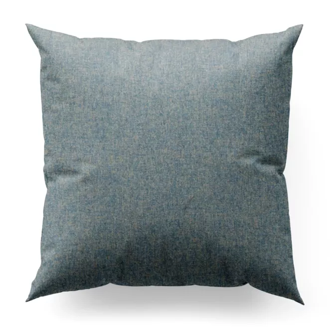 Poszewka szyta błękitna z tkaniny w stylu eko i efektem melanżu