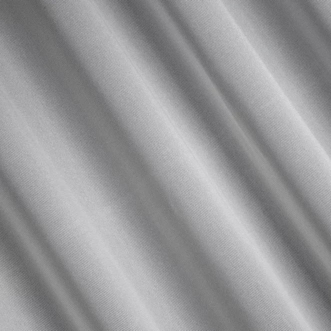 P258/4 Firana szyta na taśmie 5 cm jasnoszara z półprzezroczystej tkaniny o perłowym połysku, wykończonej obciążnikiem