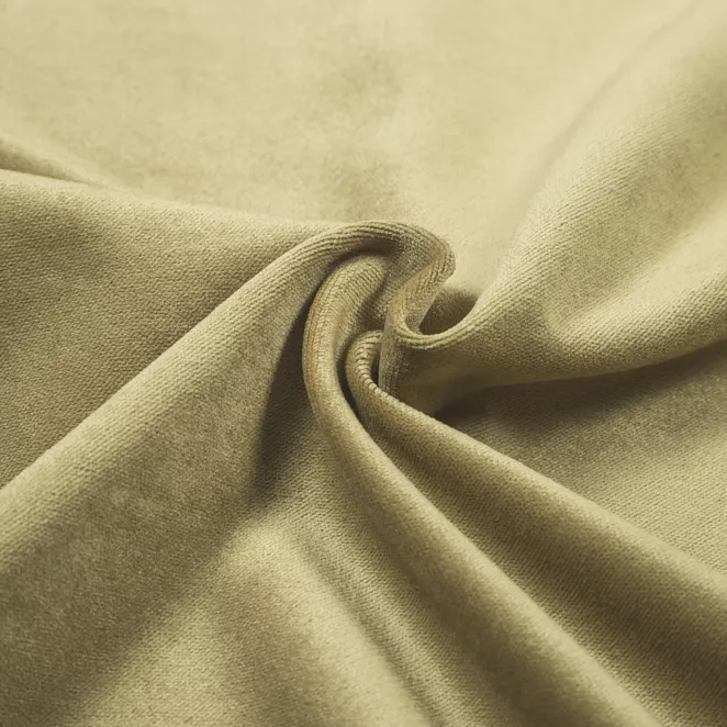 L126/1 Zasłona szyta na taśmie 5 cm WALDO jasnobrązowa ze szlachetnej grubej tkaniny welwetowej o gramaturze 400g/m2