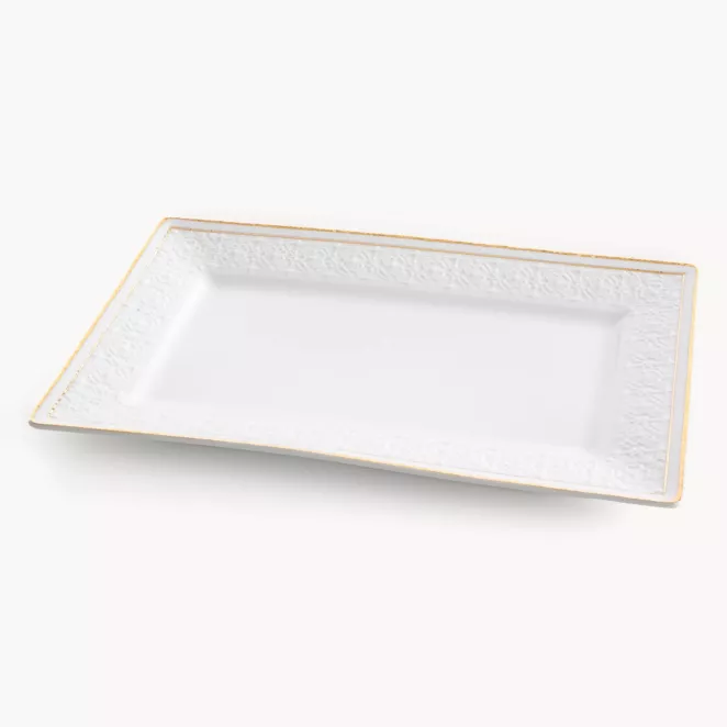 Patera dekoracyjna zdobiona subtelnym wytłaczanym wzorem OLIVIA  - kolekcja AMAROSA