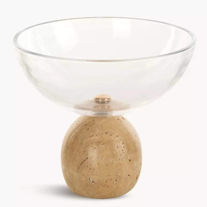 Misa dekoracyjna TINA wykonana z szkła i naturalnego kamienia - kolekcja TOLEDO