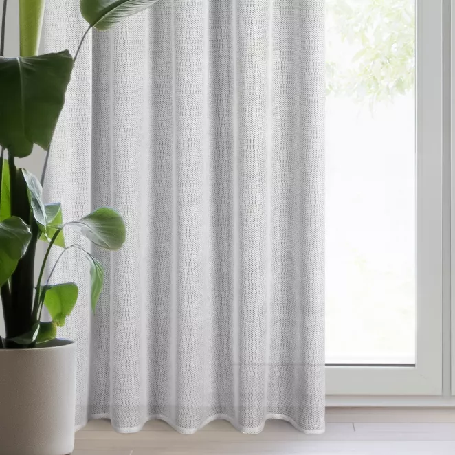 Zasłona srebrna z siateczki 140x270 cm taśma - ALEKSA