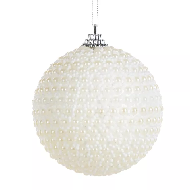 Bombka choinkowa zdobiona drobnymi perełkami
