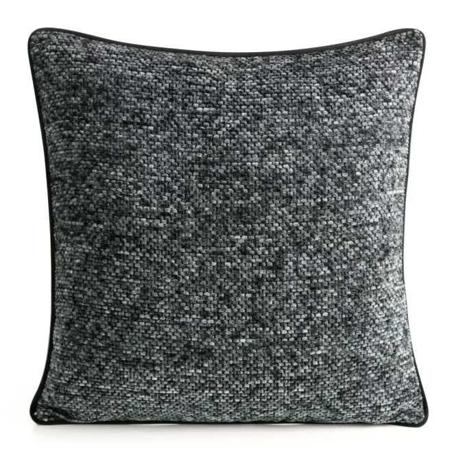 Poszewka na poduszkę 45x45 cm stalowa z plecionej szenilowej nici z efektem melanżu BARI