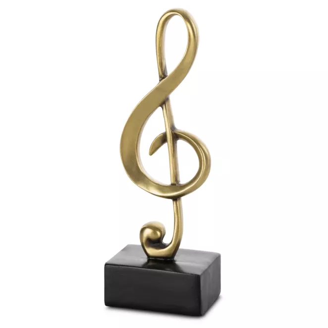 Figurka złoto-czarna w kształcie klucza wiolinowego 7x4x19 cm SONIK