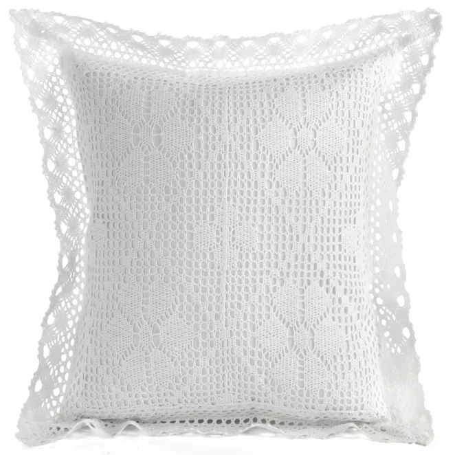 Poszewka na poduszkę 40x40 cm ażurowa biała  w stylu boho MIRELLA