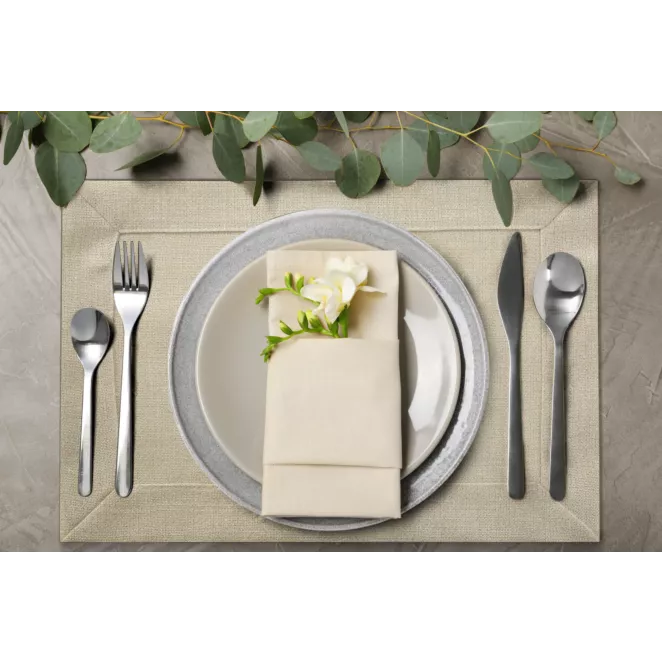 Komplet serwet 4 szt beżowy 30x40 cm LANA z dodatkiem błyszczącej nici i subtelnej kanty