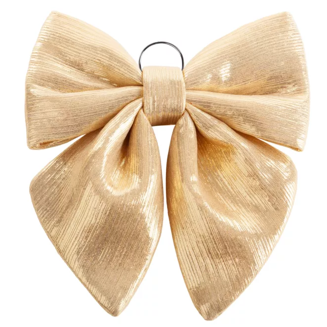 Świąteczna ozdoba w kształcie kokardy z błyszczącej welwetowej tkaniny