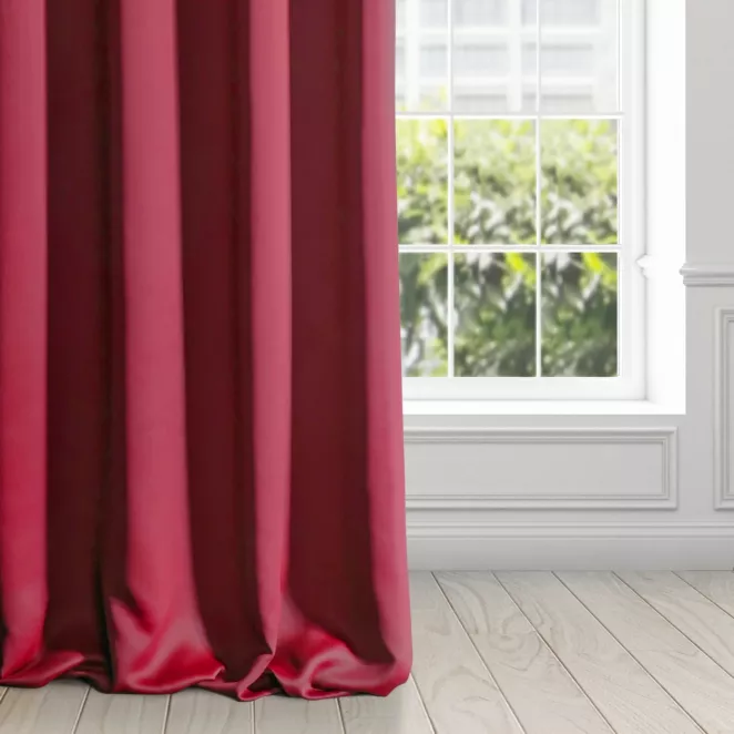 Zasłona czerwona zaciemniająca gładka półmatowa 135x250 cm przelotka LOGAN