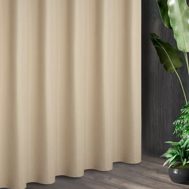 Tkanina zasłonowa z ozdobnym splotem i dodatkiem błyszczącej nici