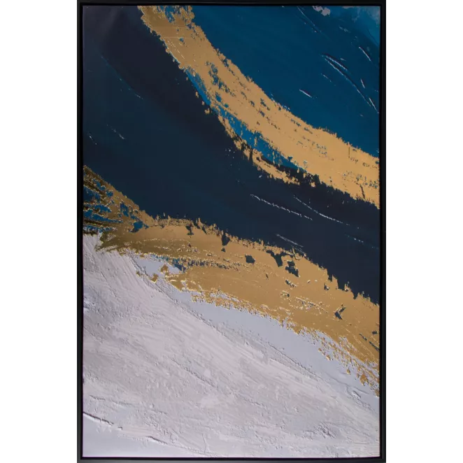 Obraz COLLAGE 5 abstrakcyjny, nadruk na płótnie ze złotymi zdobieniami